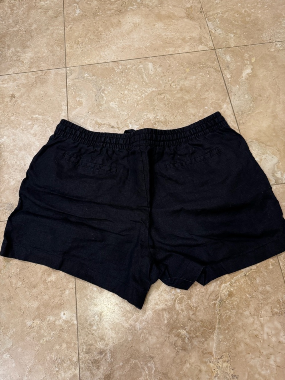 Garnet Hill Black Linen Shorts